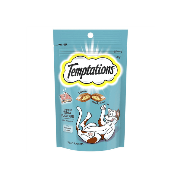 TEMPTATIONS Tempting Tuna Flavor Snacks 85g Pack of 6 for a Flavorful Treat