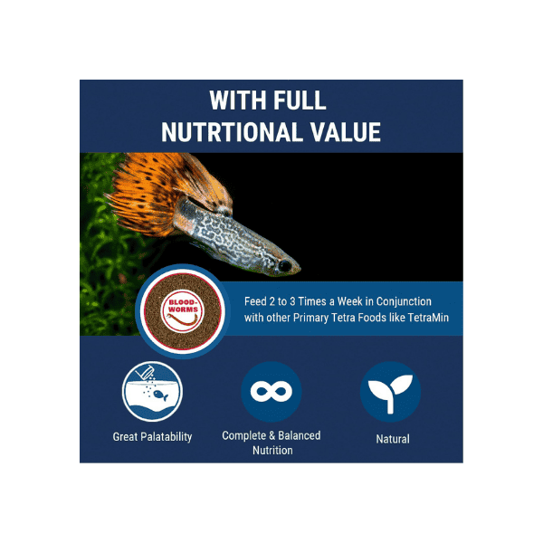 Tetra Bloodworms Freeze-Dried 7g The Perfect Natural Snack for Tropical Fish Bettas & More