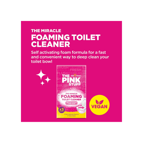 The Pink Stuff 3-Pack Miracle Foaming Toilet Cleaner Bathroom Freshness