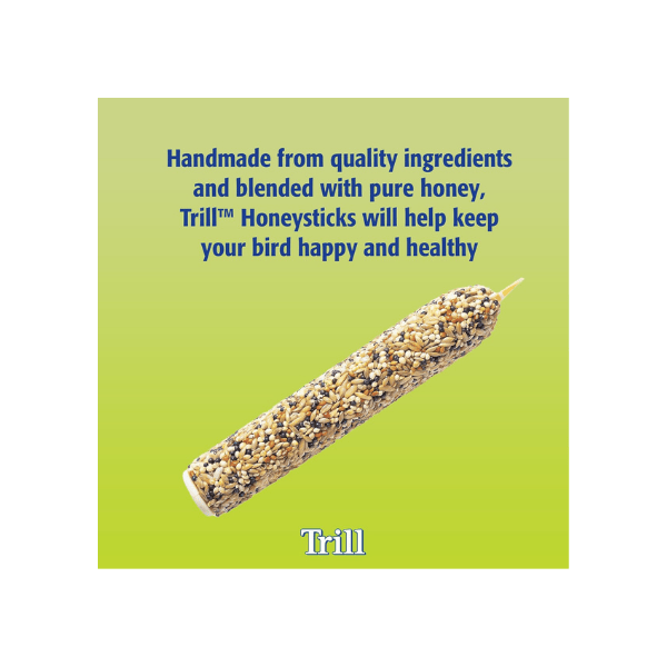 Trill 3-Pack Cockatiel Honey Sticks Enriched Bird Food with Vitamins Minerals and Nuts