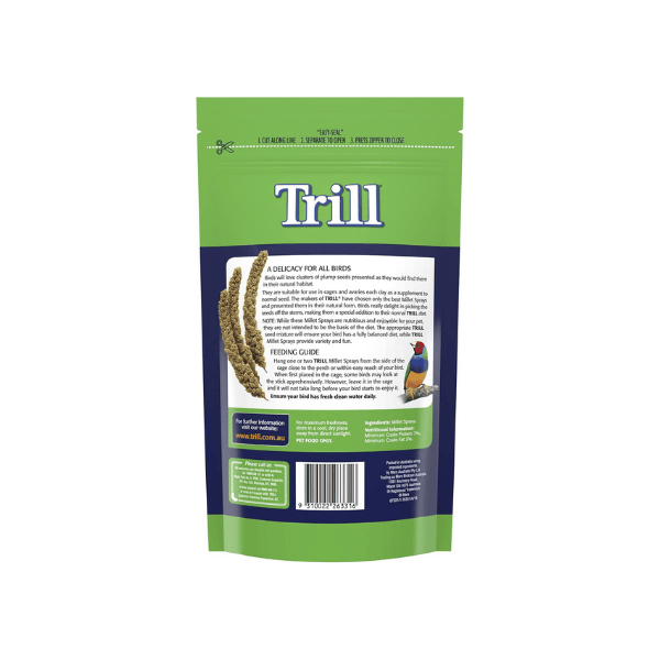 Trill Millet Spray for Birds 150g Nutritious Bird Treat for Stress Relief and Nibbling Exercise