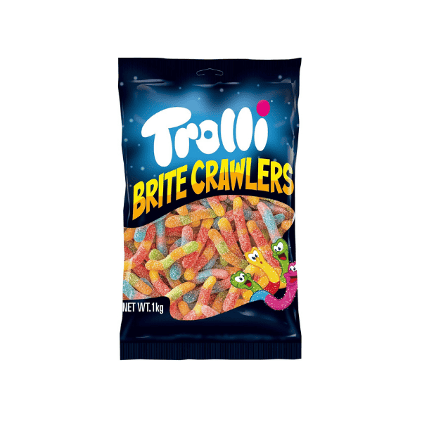 Trolli Britecrawler 1KG Bag of Fruity Gummy Worms for Every Occasion