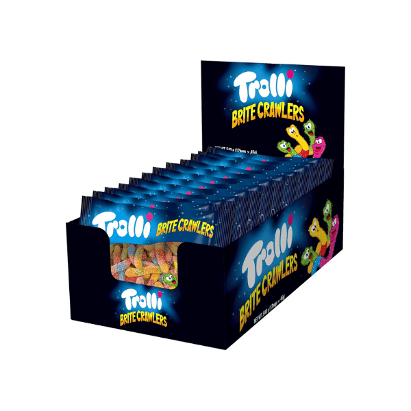 Trolli Sour Britecrawler 12 Packs of 45g Gummy Worm Goodness