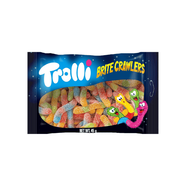 Trolli Sour Britecrawler 12 Packs of 45g Gummy Worm Goodness