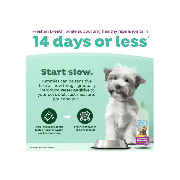 TropiClean 473mL Fresh Breath & Joint Support Water Additive for Dogs Healthy Teeth & Joints