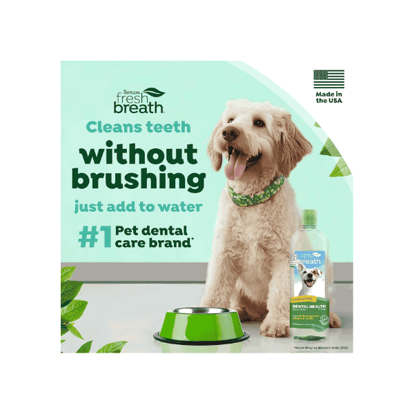 TropiClean Fresh Breath Dental Health Water Additive for Dogs 1L No Brushing Required