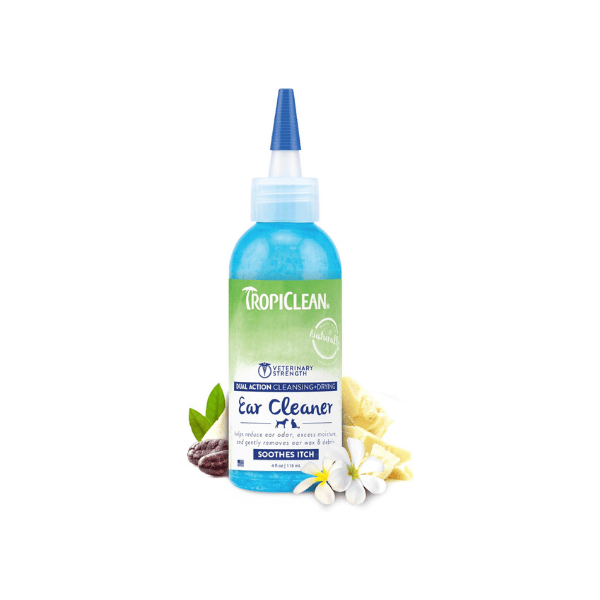 TropiClean Dual Action Ear Cleaner for Dogs 118mL Odor Control and Cleaning Formula