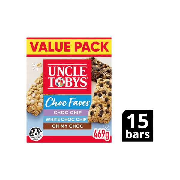 Uncle Tobys Choc Lovers Muesli Cereal Bars Perfect for On-the-Go Snacking 75 Count