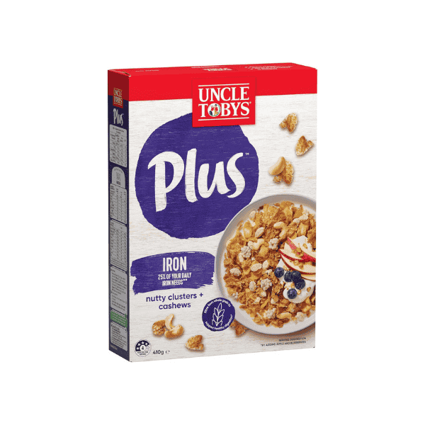 Uncle Tobys Breakfast Cereal Cashews & Nutty Clusters Packed with Iron 410 g