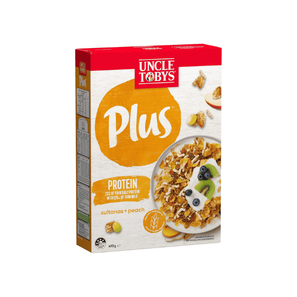 Uncle Tobys Plus Protein The Perfect Peach & Sultanas Breakfast Cereal 410 g