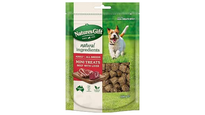 Nature's Gift Dog Treats Mini Treats Beef Liver 130G pack of 8