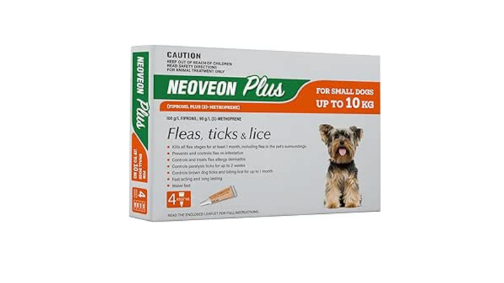 NEOVEON PLUS FOR SMALL DOGS UP TO 10KG 4 PACK Flea & Worm Treatment