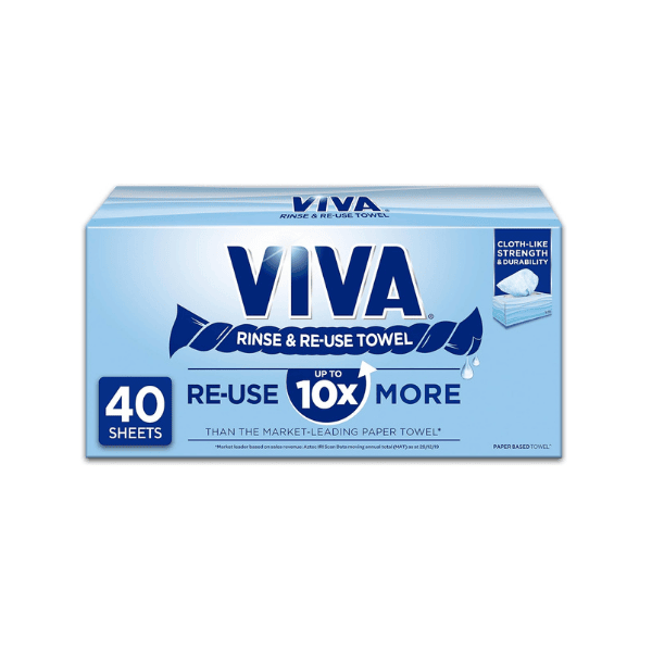 VIVA Rinse & Re-Use Paper Towels 40 Count Durable & Reusable