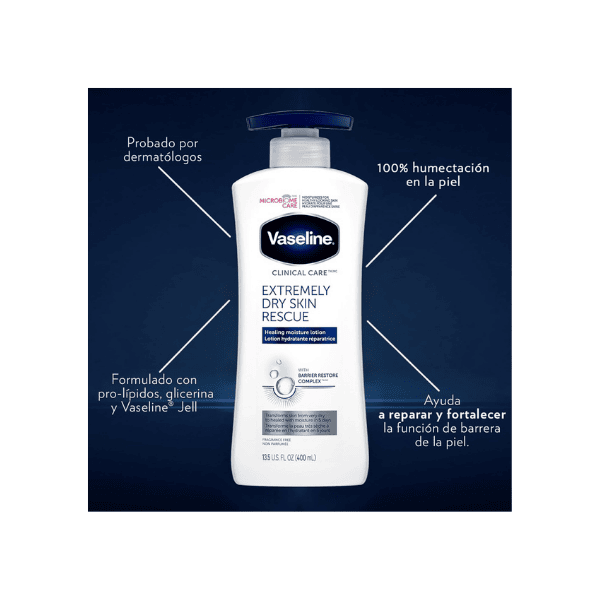 Vaseline Dry Skin Rescue Body Lotion 400 ml Fast-Absorbing & Long-Lasting Hydration