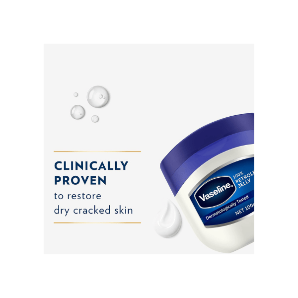 Vaseline Original Petroleum Jelly 100g Restores and Locks in Moisture for Healthy Skin