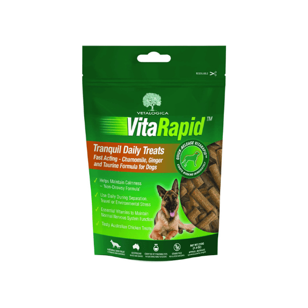 Vetalogica VitaRapid Tranquil Treats for Dogs 210g for Stress Relief During Storms