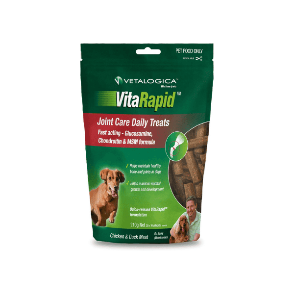 Vetalogica VitaRapid Joint Care Treats for Dogs 210g for Hip Stiffness and Limping Relief