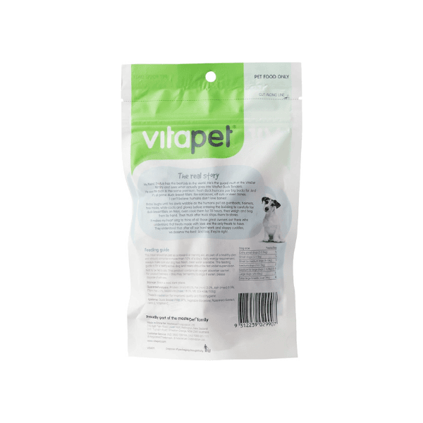 Vita Pet Duck Tenders Protein-Packed Dog Treats for Small to Large Breeds 100g