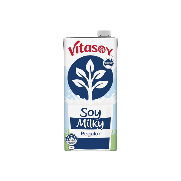 Vitasoy Milky Regular Long Life Soy Milk 1L (12 Pack) Creamy Healthy Dairy-Free Alternative