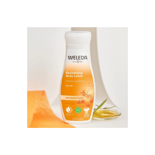 WELEDA Sea Buckthorn Revitalising Body Lotion 200ml Energizing Moisturizer for Radiant Skin