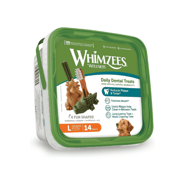 WHIMZEES Variety Value Box Large Dog Dental Treats 18-27kg Natural 14 Pack