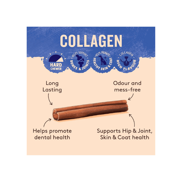 Wag Collagen Sticks 4Pack Natural Dog Chews Long Lasting Treats for Boredom Busting