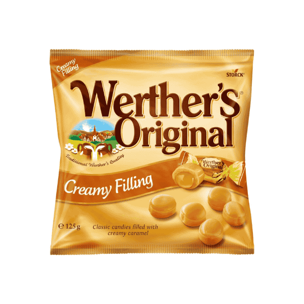 Werther's Original Creamy Filling Bag Sweet Caramels with a Decadent Twist 125g