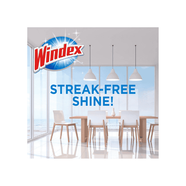 Windex Ammonia-Free Cleaner Spray for Windows & Glass 500 ml Crystal Rain Scent