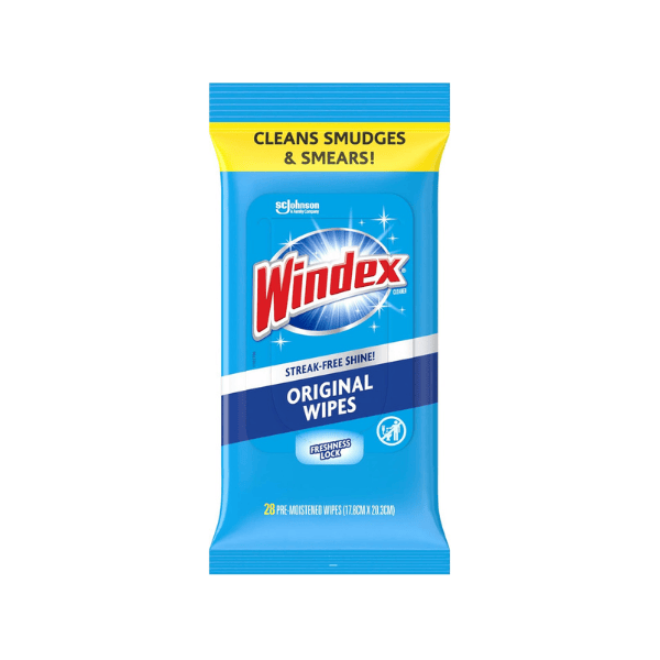 Windex Original Glass Wipes 28 Count  Streak Free Shine Pre Moistened