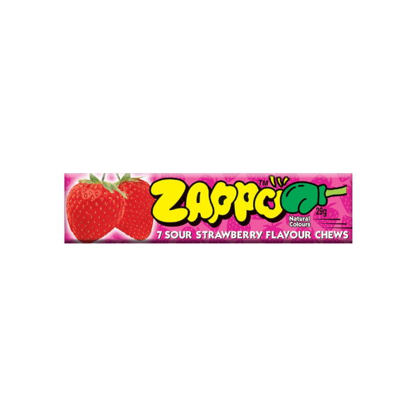 ZAPPO Sour Grape & Strawberry Chews 116g 4 Pack for Candy Lovers